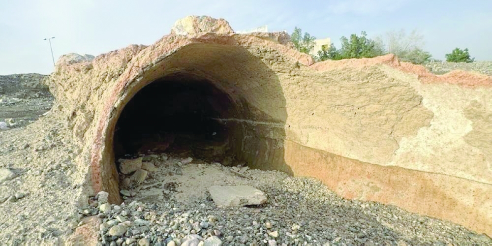 The flash flood triggered by heavy rain washed away some of the debris which caused falaj to appear on the surface