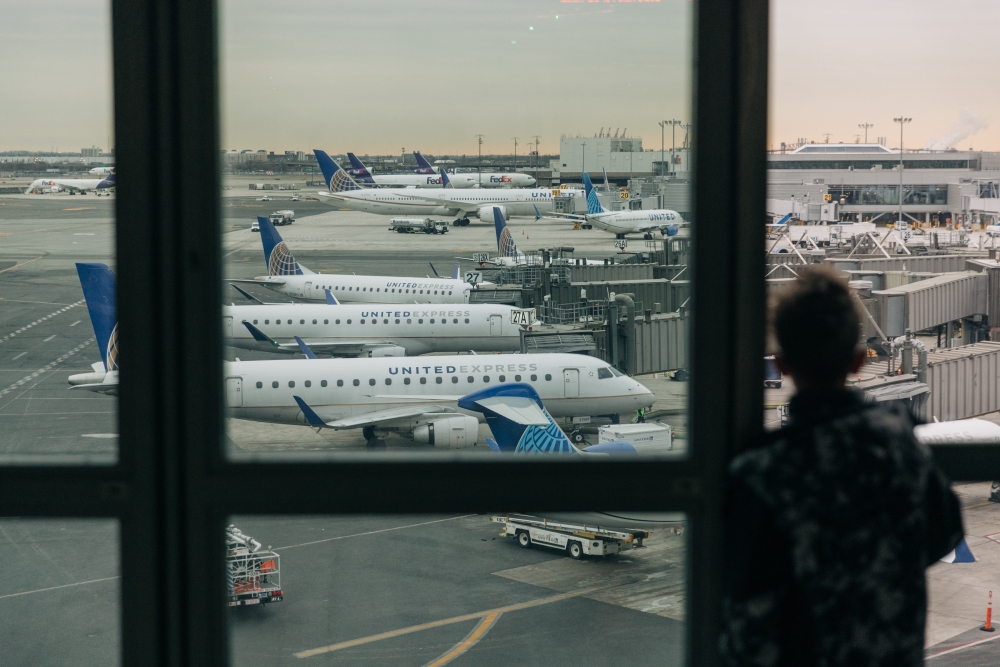 United Airlines planes at gates in Newark Liberty International Airport in New Jersey, Jan.11, 2023. 