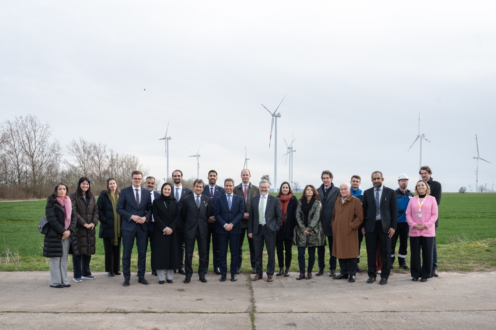 Salim al Aufi, Minister of Energy and Minerals, pictured with members of the Omani delegation,as well as officials representing a number of German energy entities.