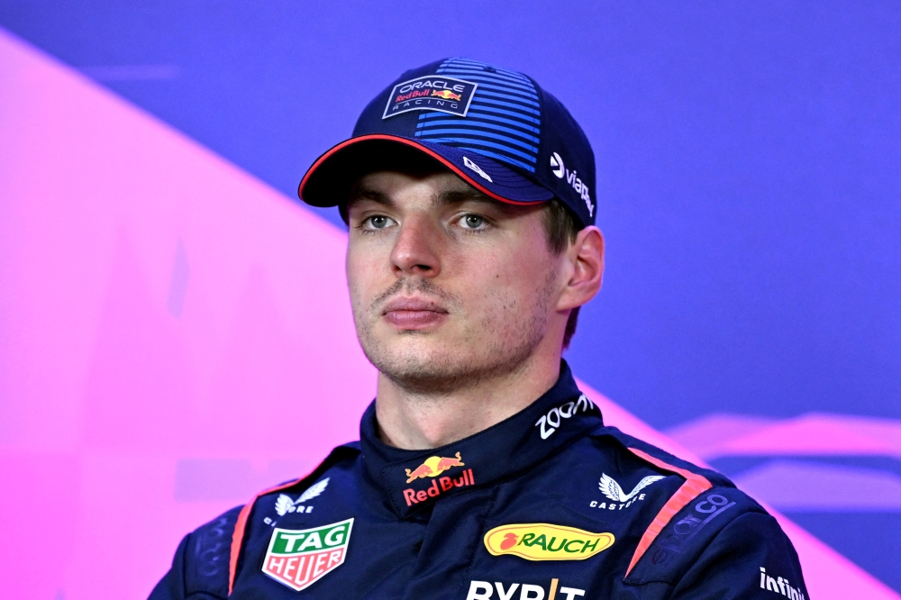 Max Verstappen during press conference after qualifying in pole position.— REUTERS