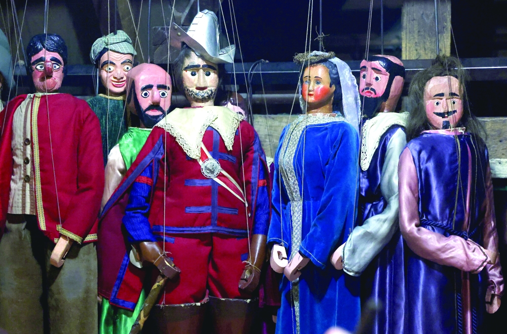 Puppets are seen at the Royal Toone Theatre, in Brussels, Belgium, March 28, 2024.