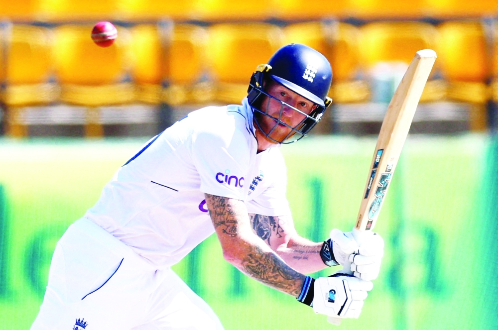 England's Ben Stokes in action during the fifth Test against India in Dharamshala, India on March 9. — Reuters