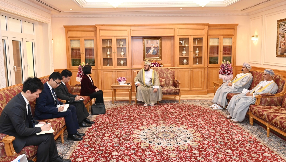 HH Sayyid Asaad bin Tarik al Said with Li Lingbing, Ambassador of China to Oman in Muscat on Tuesday. — ONA