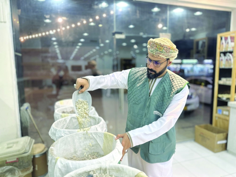 An official of the Consumer Protection Authority inspecting outlets in Salalah recently