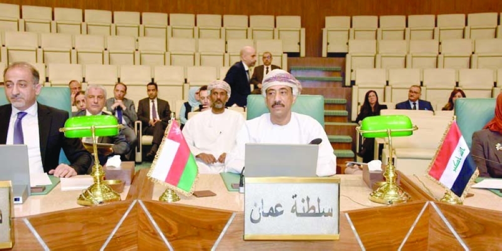 Abdullah bin Nasser al Rahbi attends the extraordinary session of the Council of the Arab League in Cairo.
