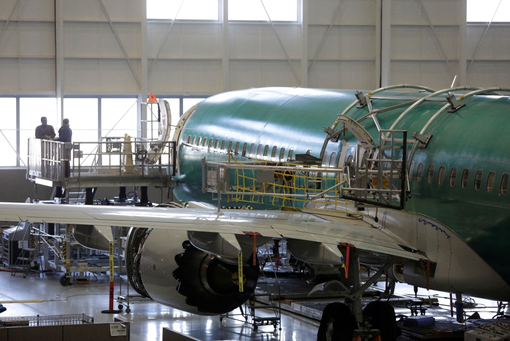 Boeing's new 737 MAX-9 is pictured under construction at their production facility in Renton, Washington- Reuters 