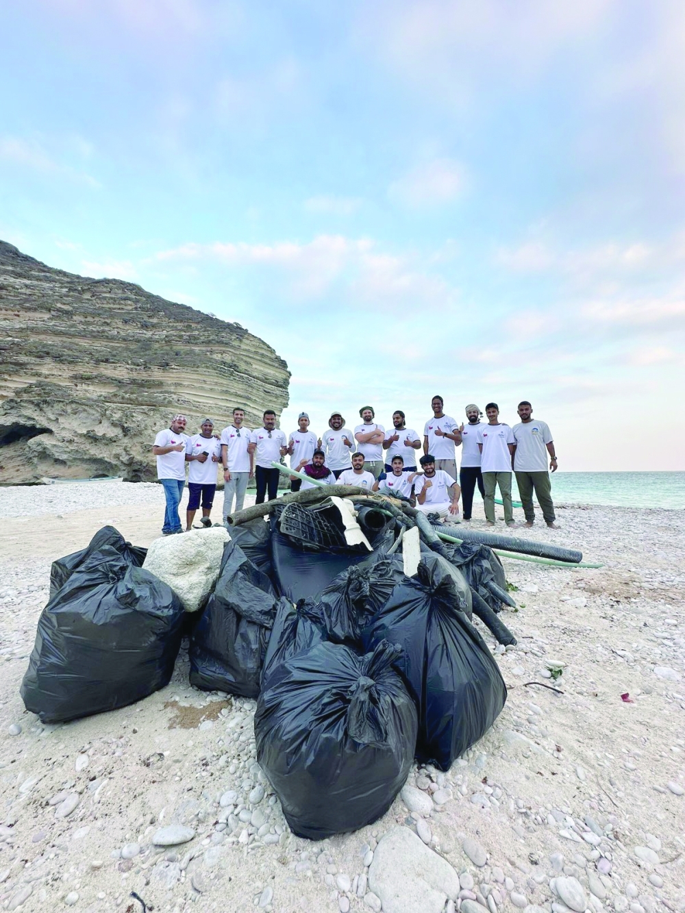 Beach clean up by Salalah Adventure Tours team members 