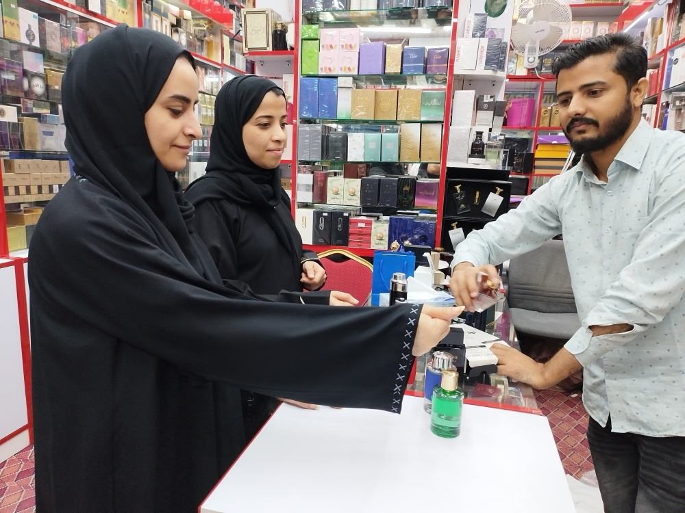 Shoppers at Oman Commercial Centre in Ruwi on Friday.