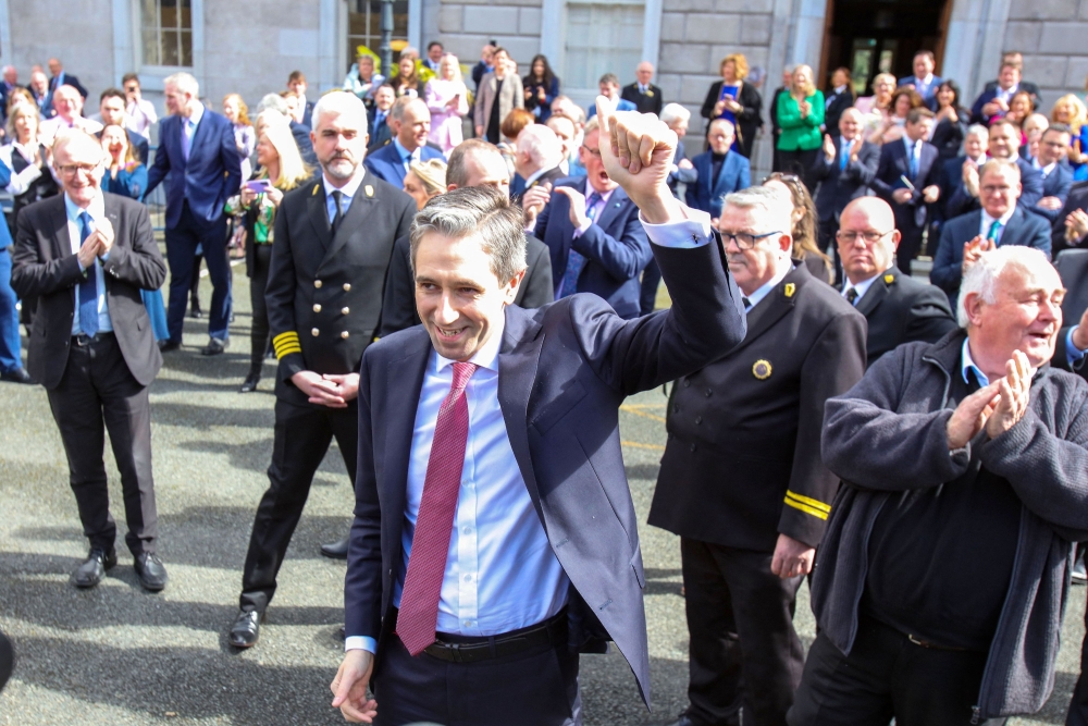 Fine Gael leader and Ireland's incoming Prime Minster Simon Harris is reacts as he leaves the Dail, the lower house of the Irish parliament, in Dublin. — AFP 