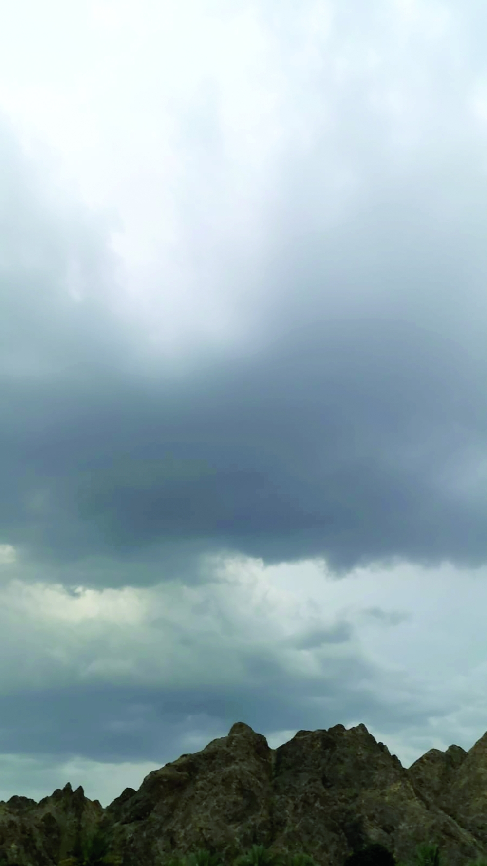 An overcast sky is seen in the Wilayat of Saham on Saturday.