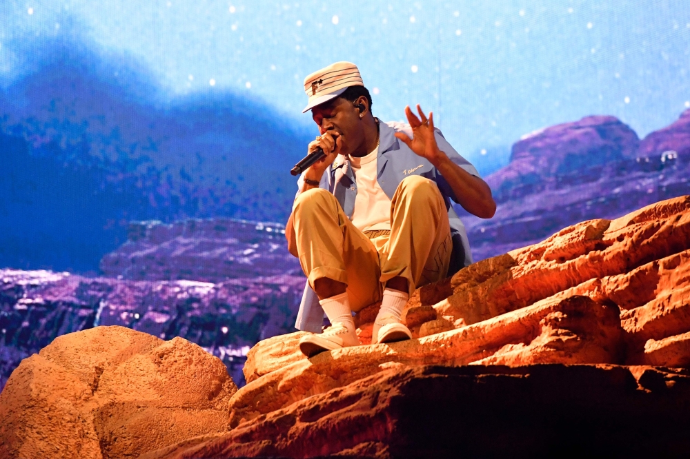 US Rapper Tyler Gregory Okonma, aka 'Tyler, the Creator' performs on stage during the Coachella Valley Music and Arts Festival at the Empire Polo Club in Indio, California, on April 13, 2024.  (Photo by VALERIE MACON / AFP)

