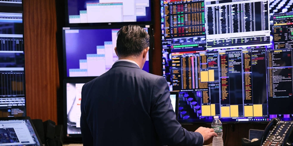 A trader works on the floor of the New York Stock Exchange (NYSE) in New York City. — AFP