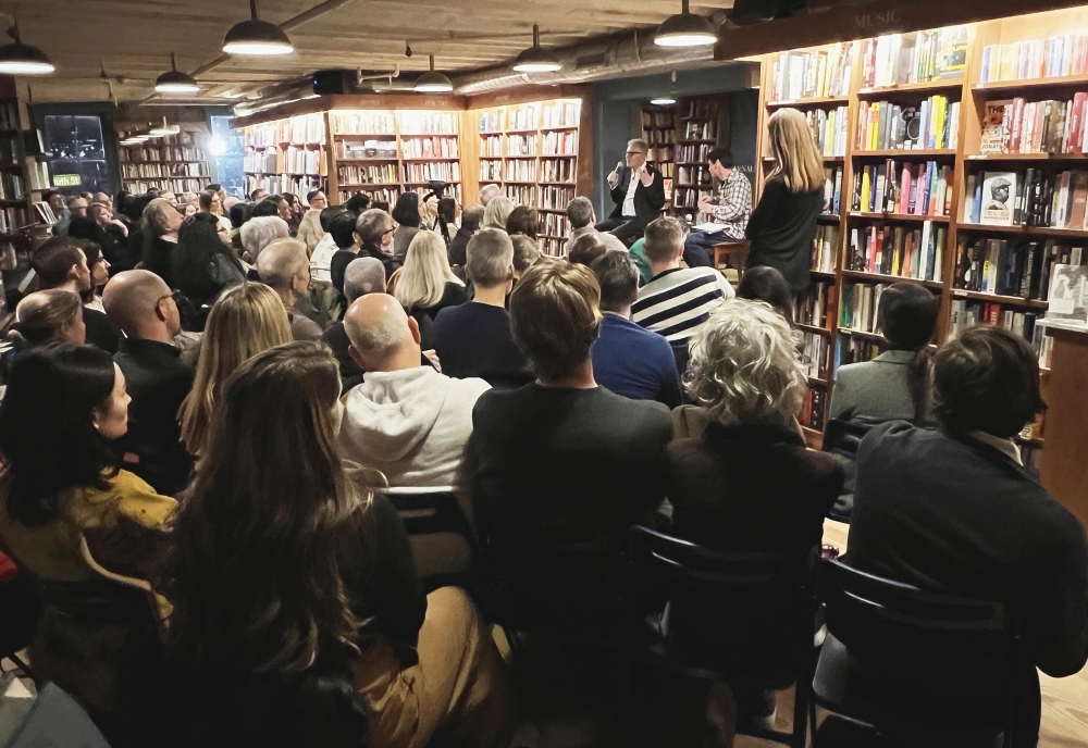 The author Michael Cunningham speaks to a sold-out room at McNally Jacksons Seaport location in New York in November 2023