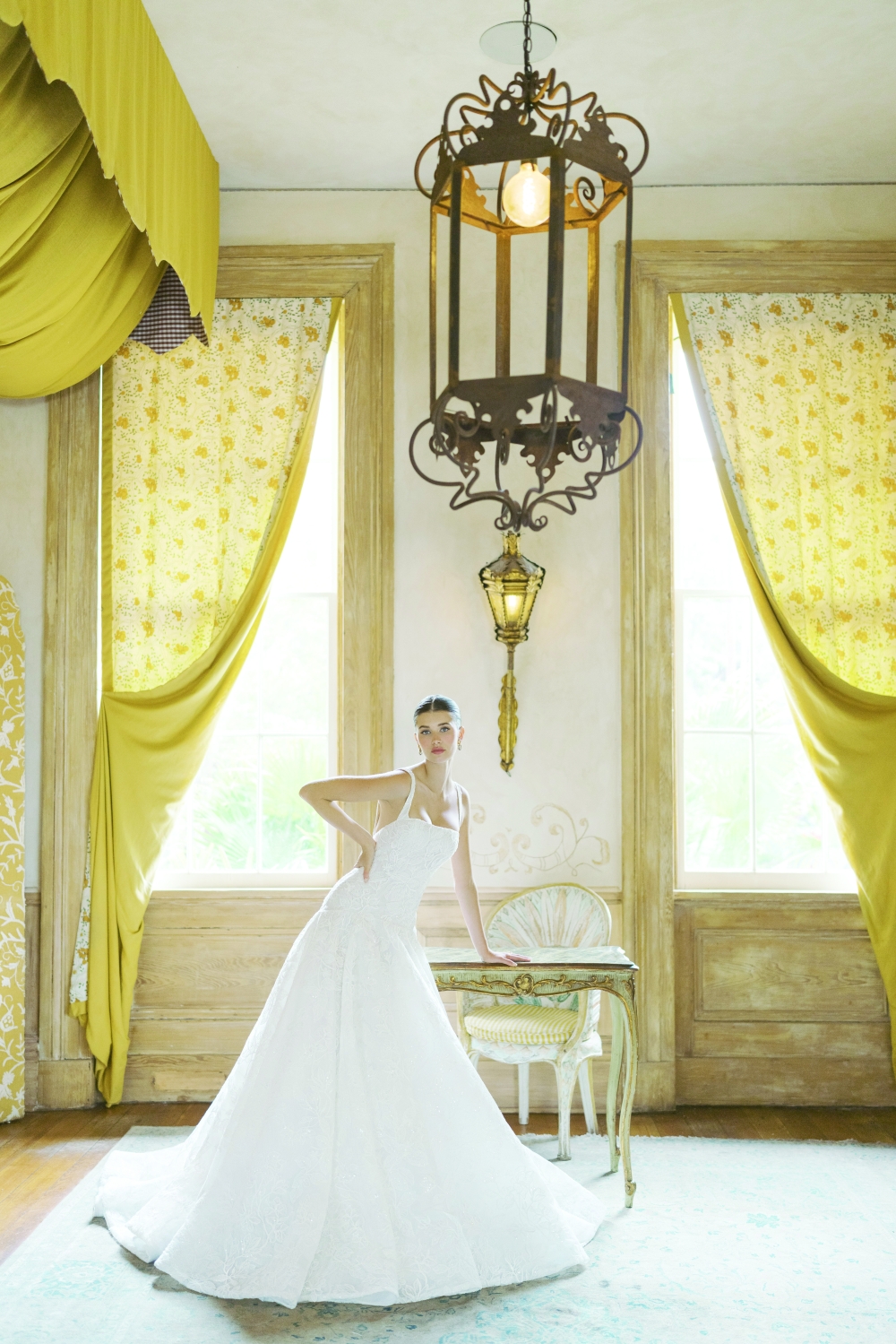 A wedding dress with a dropped waist. (Anne Barge via The New York Times)