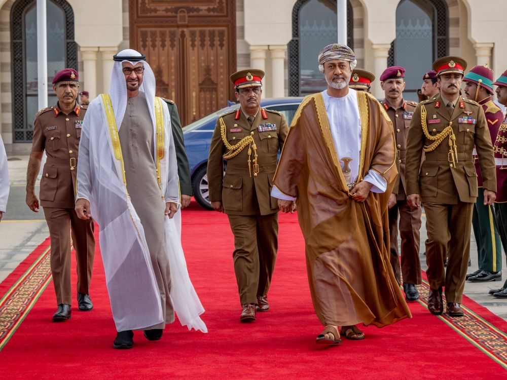 His Majesty, the Sultan with Sheikh Mohamed in Muscat in September 2022. — File photo

