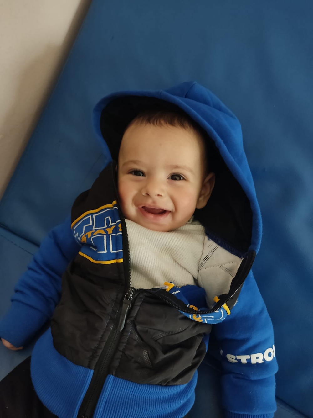 The months-old  Jihad Barda was trapped with his parents in a storage closet at Shifa Hospital in the Gaza Strip in March 