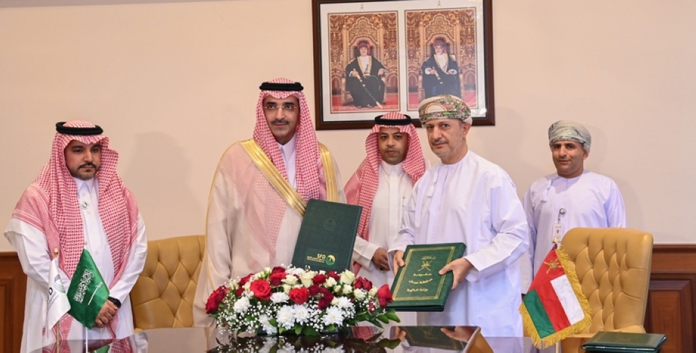 Pictured: Chief Executive Officer of the Saudi Fund for Development, Sultan Abdulrahman al Marshad and Omani Minister of Finance Sultan  Salem al Habsi 