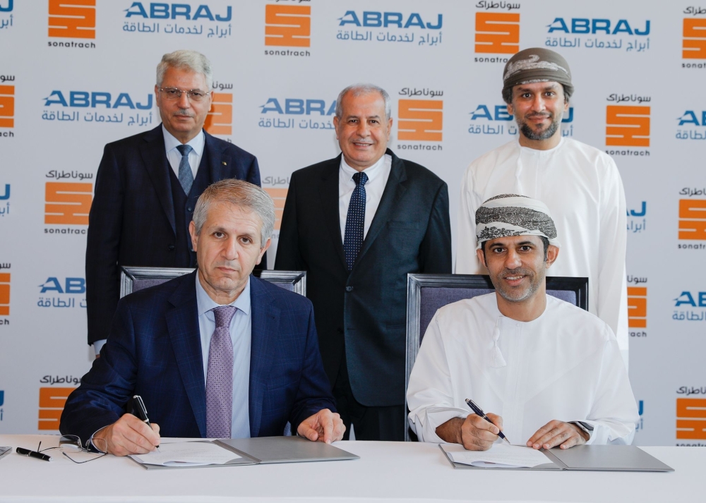 Abraj Energy Services and Sonatrach officials  and representatives are pictured after the signing ceremony.