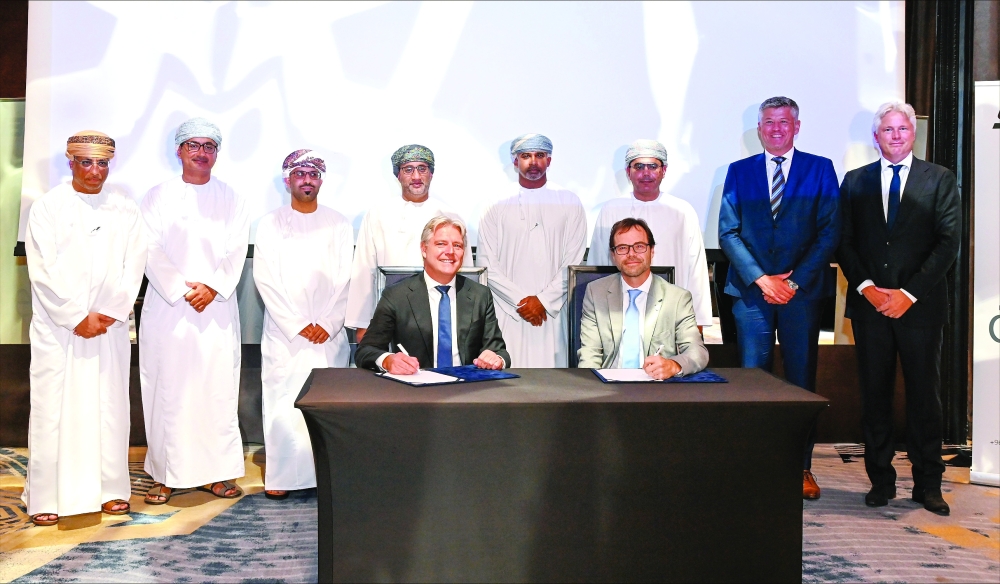Officials representing Sohar Port, TotalEnergies and OQ, among other stakeholders, at the sub-usufruct agreement signing.