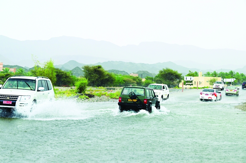 A number of governorates witnessed rainfall of varying intensity ranging between 20 mm and 50 mm associated by active wind and hailstones as a result of local cloud formation, on Monday