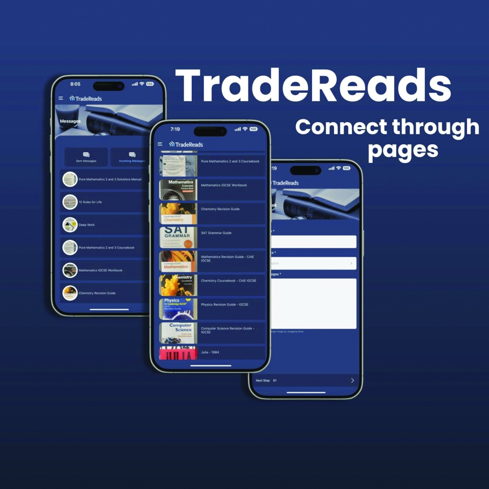 'TradeReads,' a community-driven platform, allows users to exchange books and various other academic resources.
