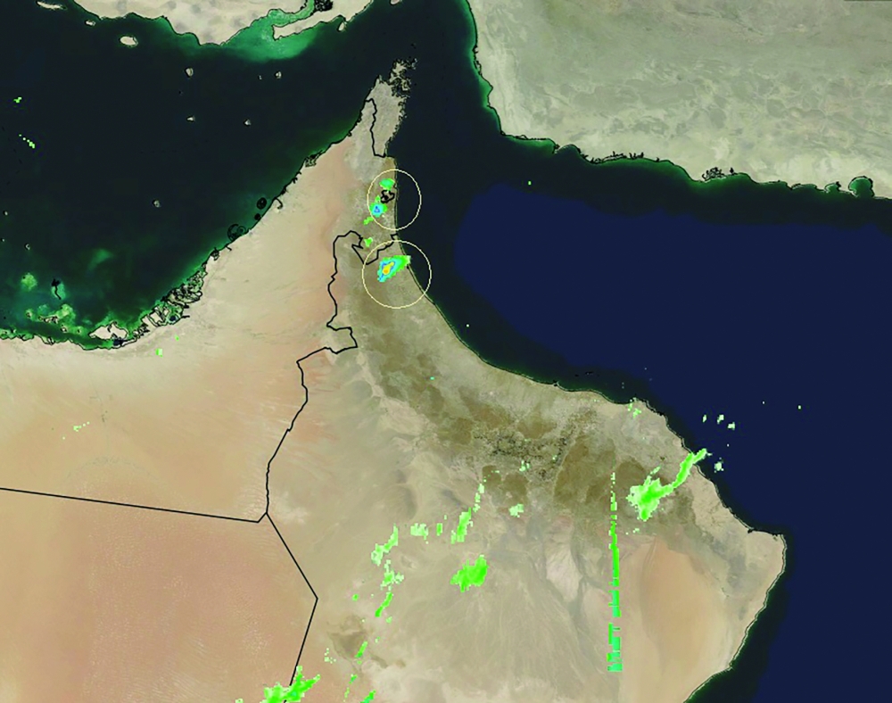 Satellite image of the adverse weather condition.