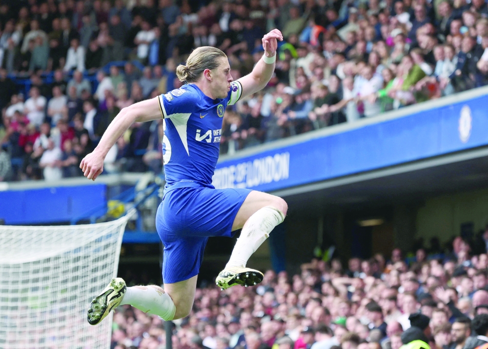 Chelsea's Conor Gallagher celebrates scoring their second goal. - REUTERS