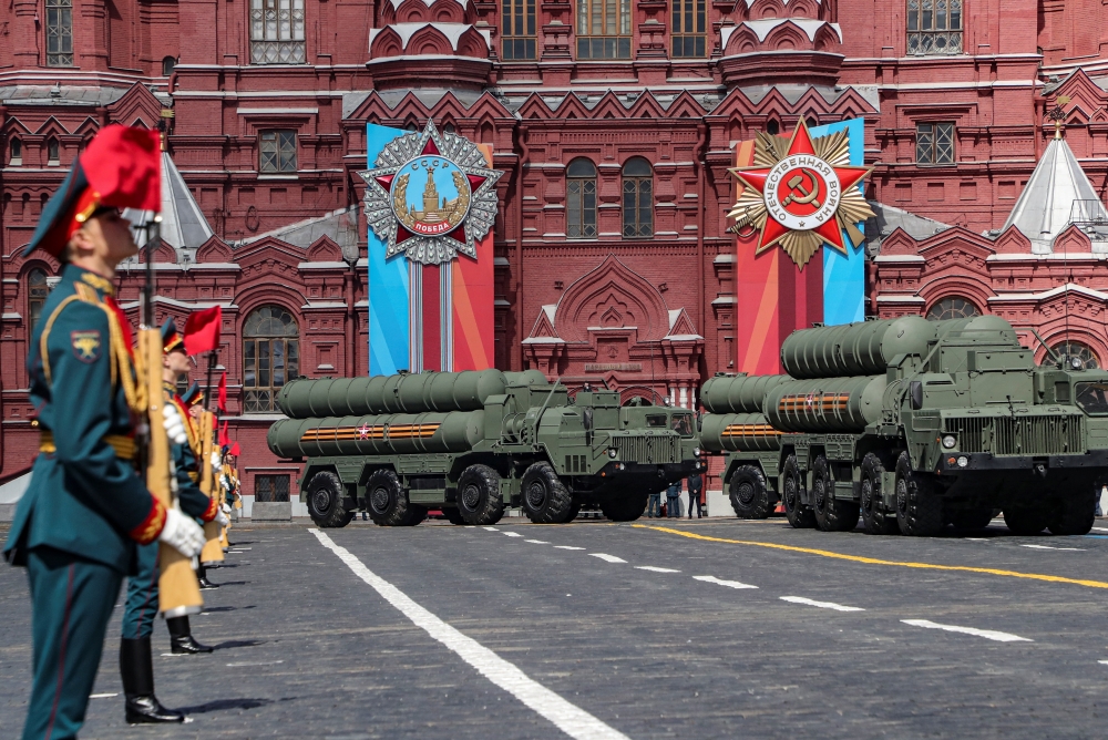 Russian S-300 missile systems take part in the Victory Day military parade general rehearsal on the Red Square in Moscow. — Reuters 