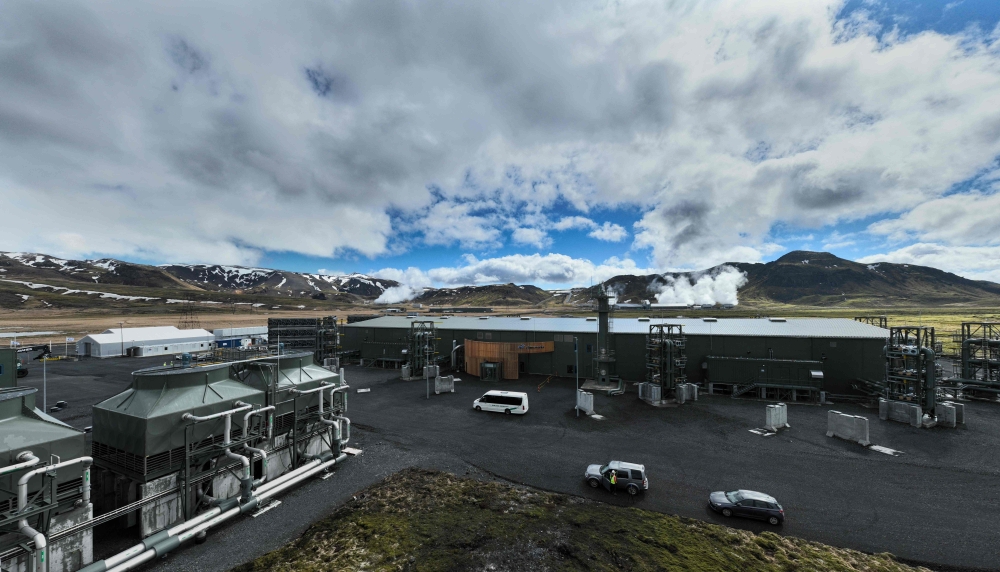 Climeworks's second plant is pictured in Hellisheidi, Iceland, on Thursday. — AFP