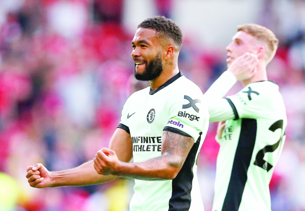 Chelsea's Reece James celebrates after the match. — Reuters