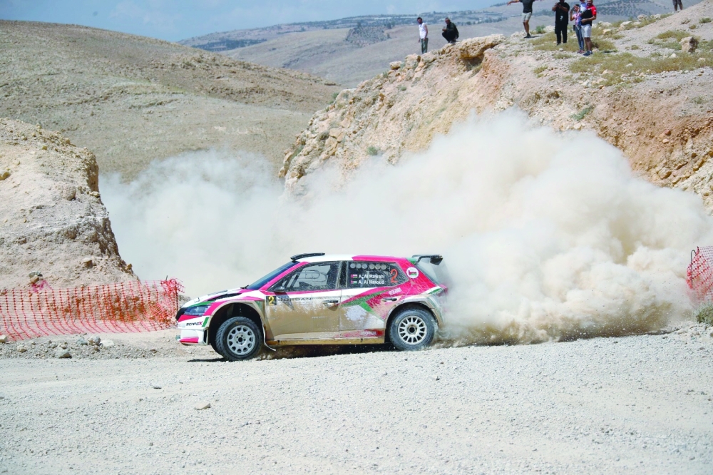 Abdullah al Rawahi in action at the Jordan Rally last year.