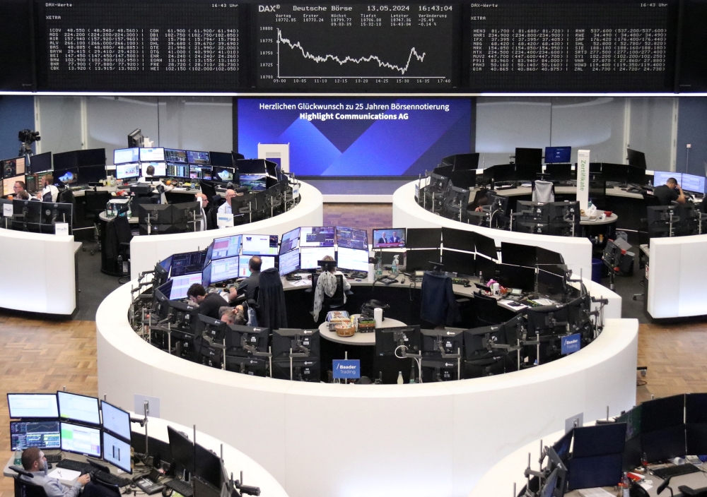 The German share price index DAX graph is pictured at the stock exchange in Frankfurt, Germany