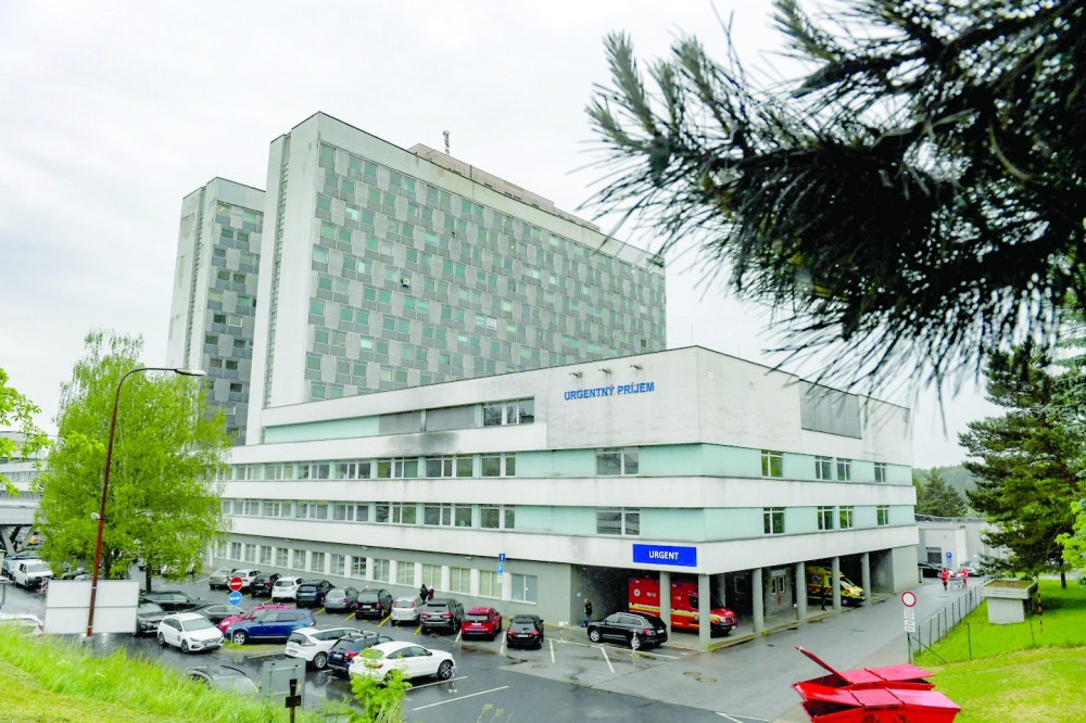 The hospital in Banska Bystrica where Slovak Prime Minister Robert Fico is being treated on Friday after he was shot "multiple times" the day before. 
