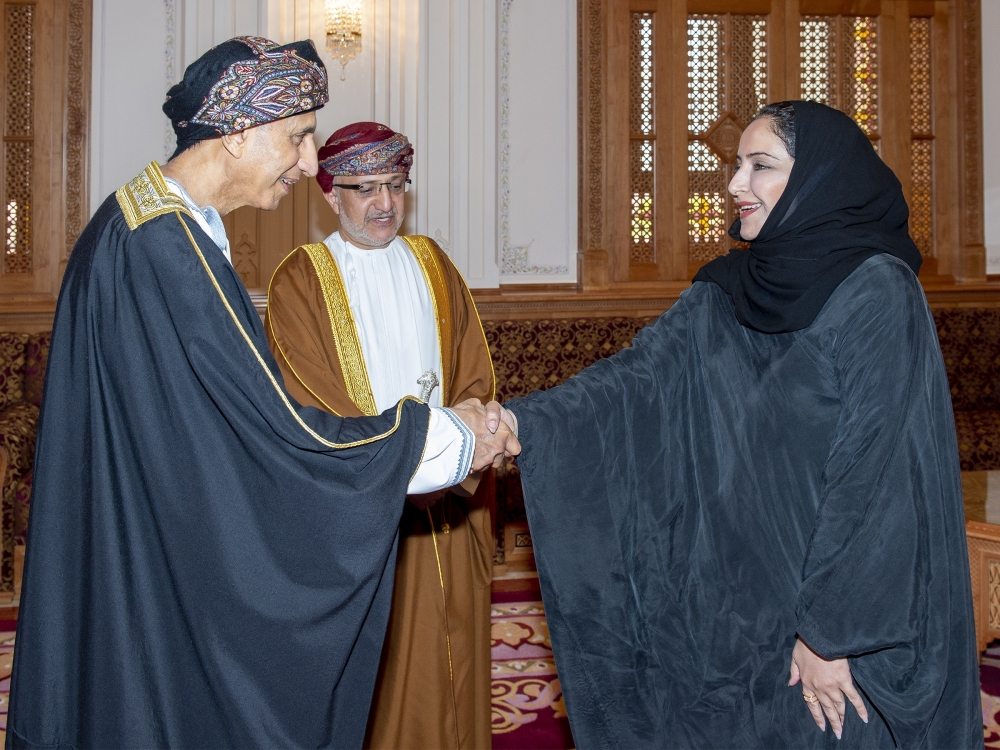 HH Sayyid Fahd bin Mahmoud al Said with Basmah Abdulaziz al Mayman, Regional Director for the Middle East at the WTO