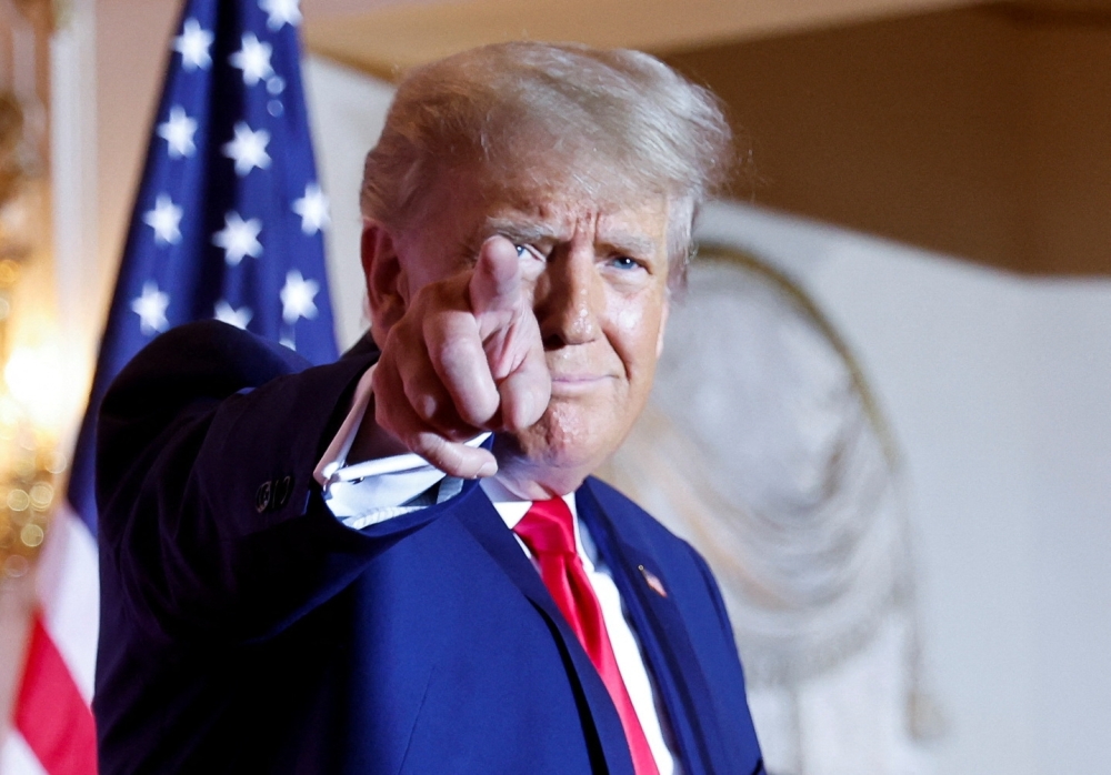 Former US.President Donald Trump announces he will run for president in 2024 at his Mar-a-Lago estate in Palm Beach, in this file photo. — Reuters