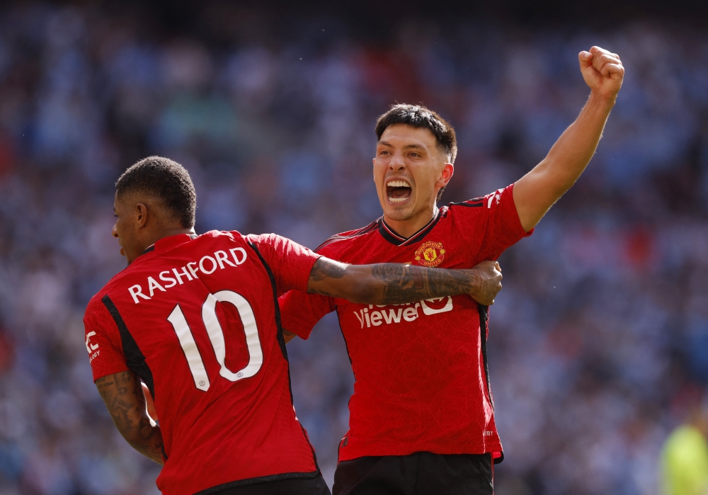 Manchester United's Lisandro Martinez and Marcus Rashford .— Reuters