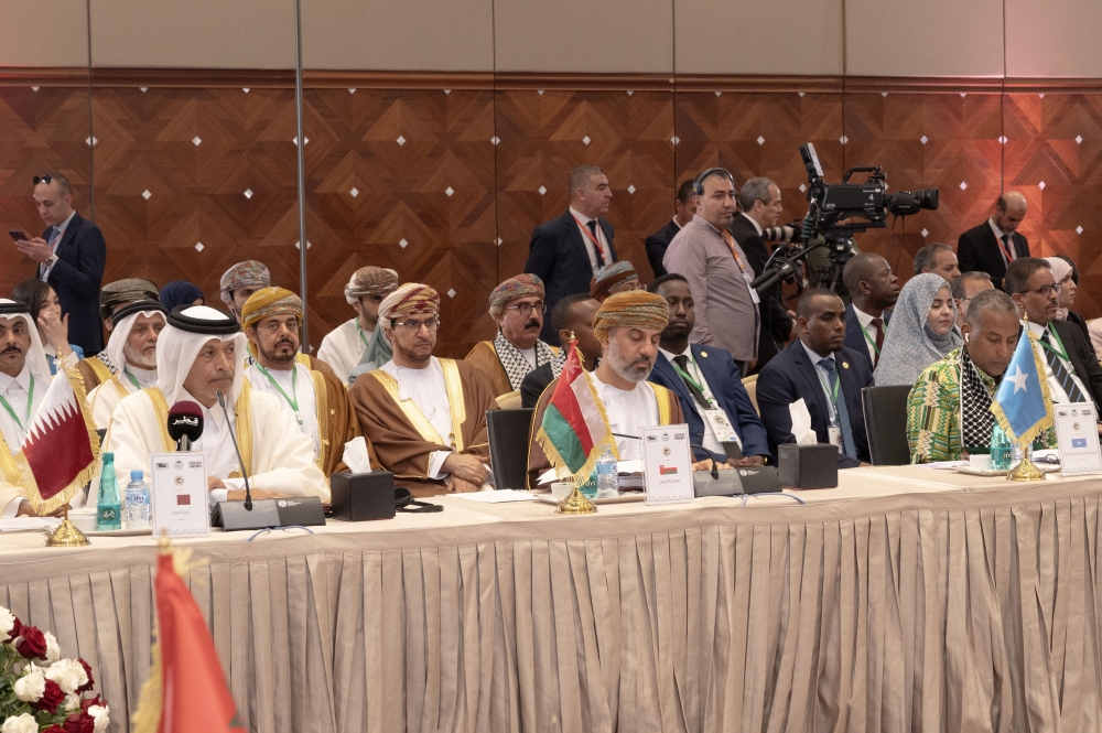  Khalid bin Hilal al Maawali, Chairman of Majlis Ash’shura, delivering a speech at the opening conference