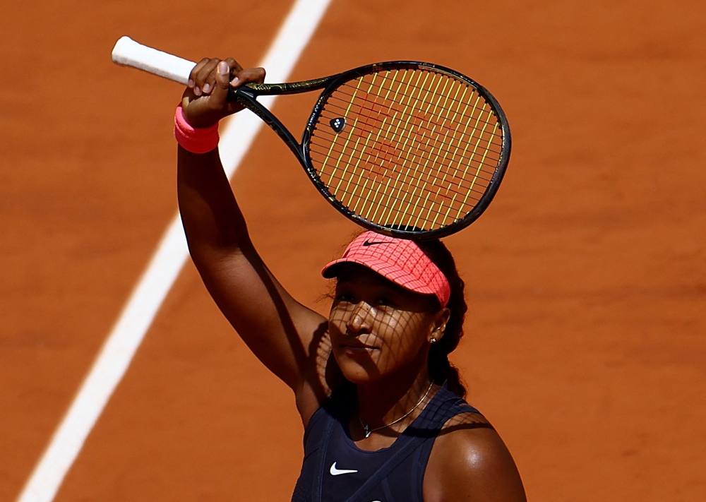 Osaka reacts during her first round. — REUTERS