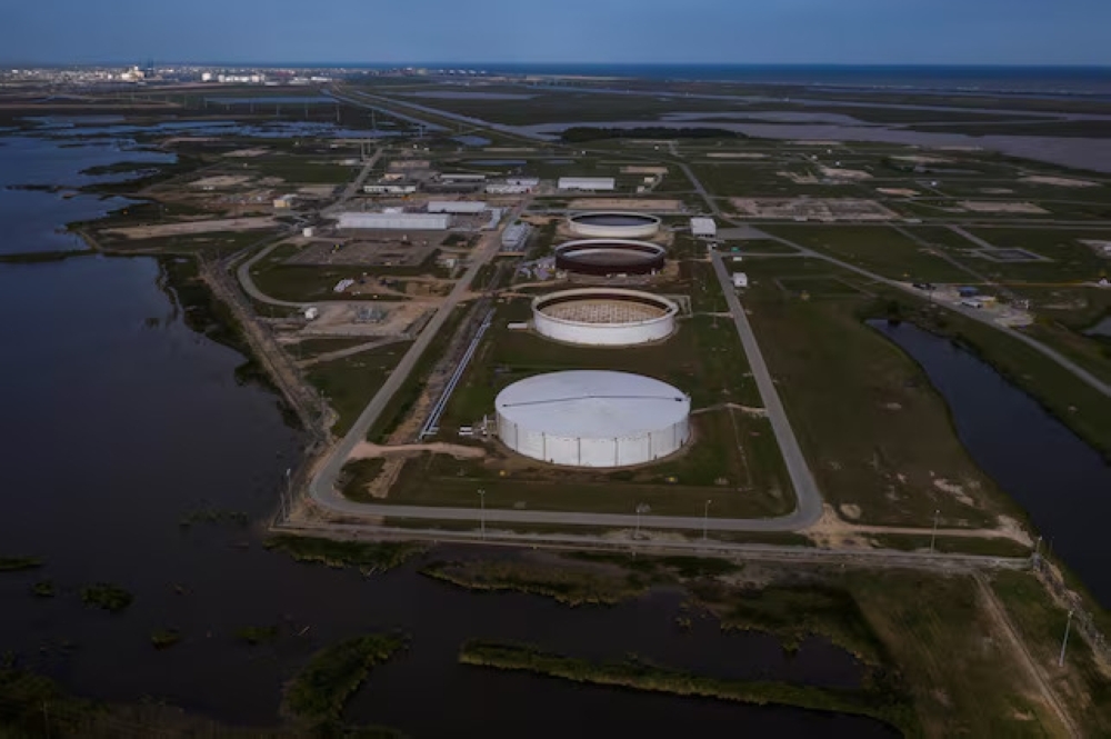 The Bryan Mound Strategic Petroleum Reserve, an oil storage facility, is seen in this aerial photograph over Texas, US. — Reuters