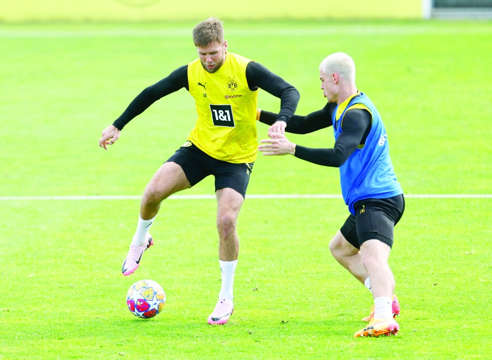 Soccer Football - Borussia Dortmund Training - Borussia Dortmund Training Center, Dortmund, Germany - May 28, 2024 Borussia Dortmund's Niclas Fullkrug during training.