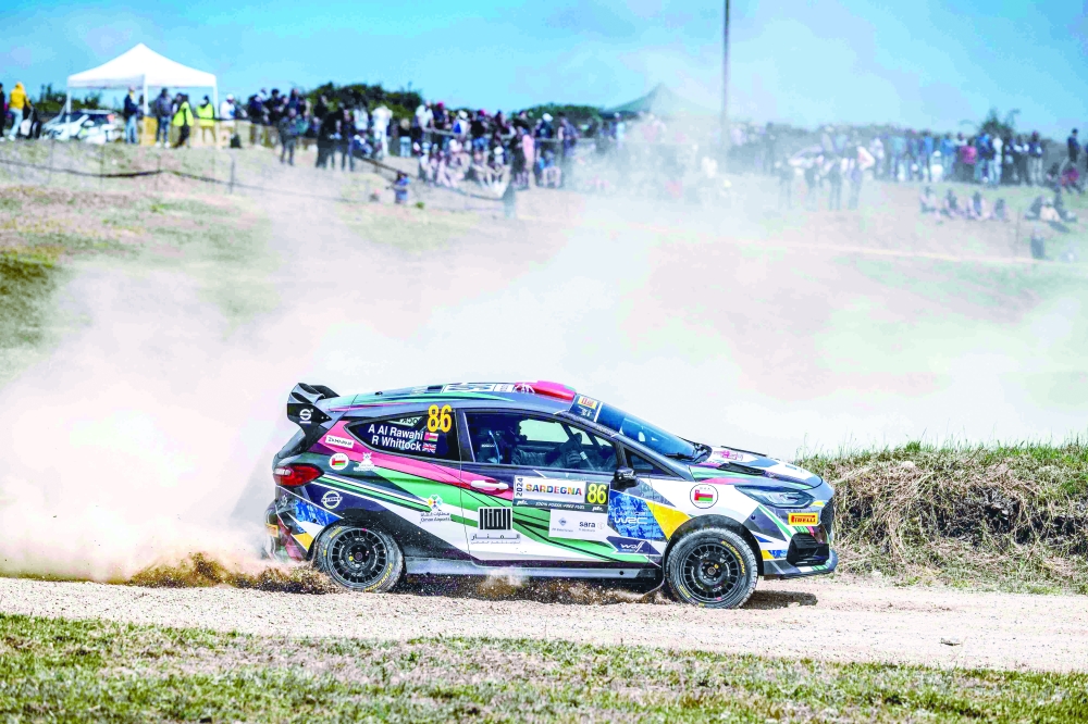 Abdullah al Rawahi in action at Rally Sardinia on Friday.  