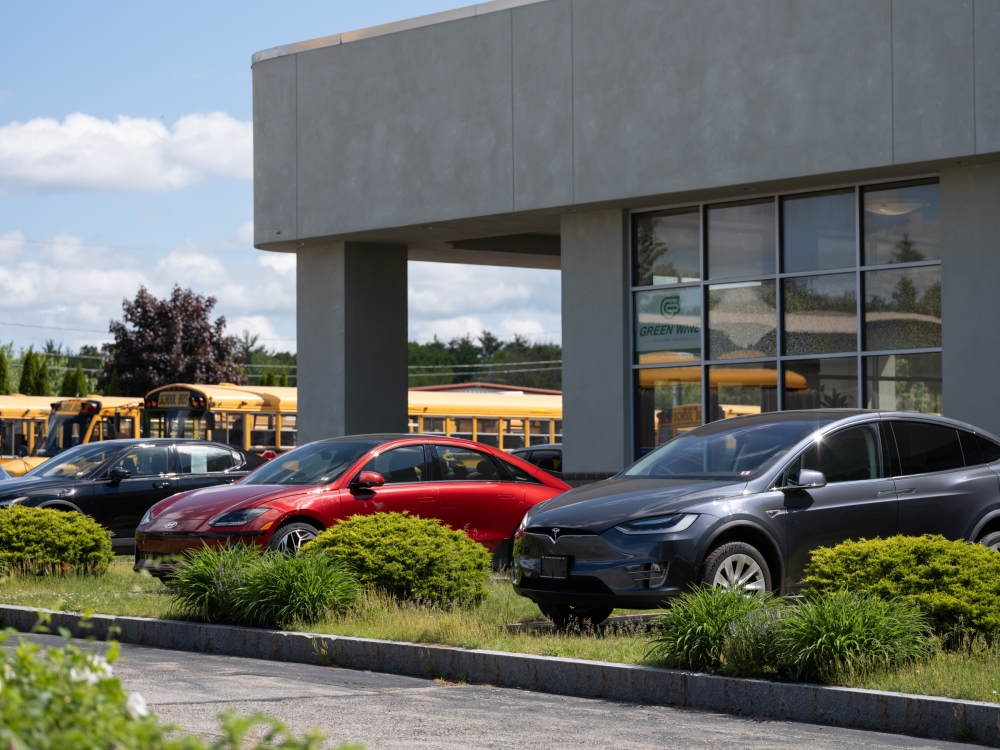 Electric vehicles for sale at a Green Wave Electric Vehicles dealership, which sells pre-owned electric vehicles, in North Hampton, N.H., May 29, 2024. (Tristan Spinski/The New York Times)