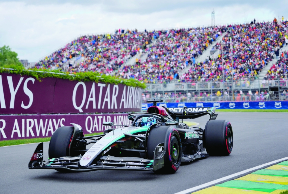 George Russell during qualifying.— REUTERS