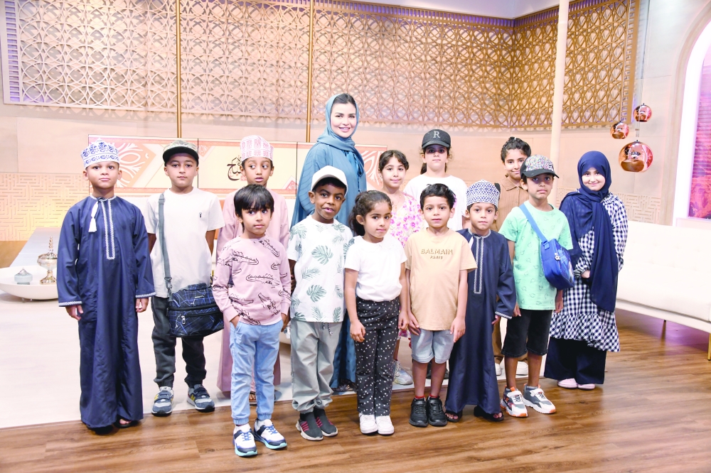 Children visit studios of Oman TV
