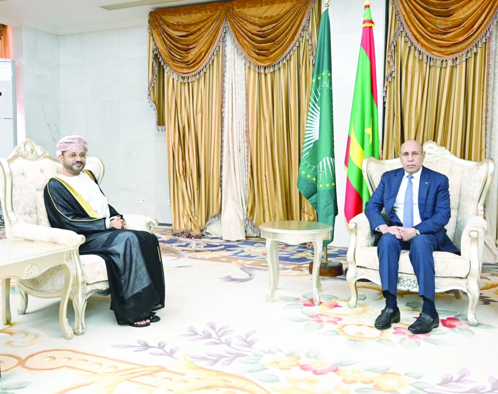 During the meeting, Sayyid Badr conveyed greetings and best wishes of His Majesty Sultan Haitham bin Tarik to President El Ghazouani and the people of Mauritania. — ONA