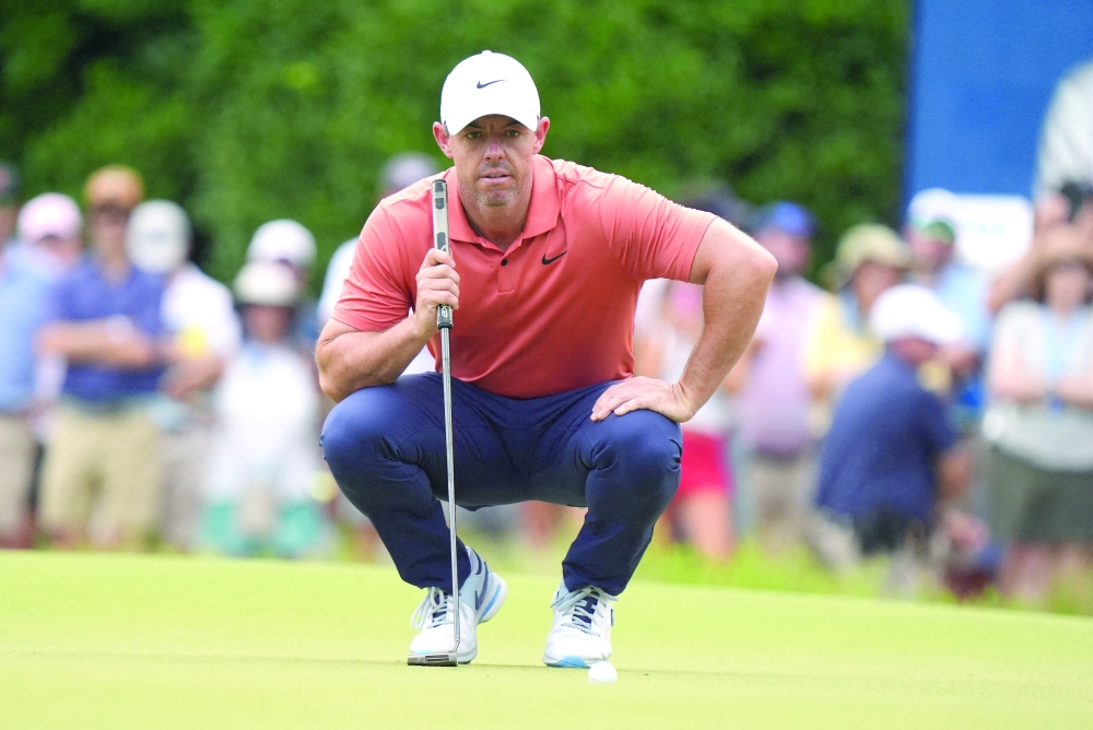 Pinehurst, North Carolina, USA; Rory McIlroy prepares to putt on the second green during the first round of the US Open golf tournament