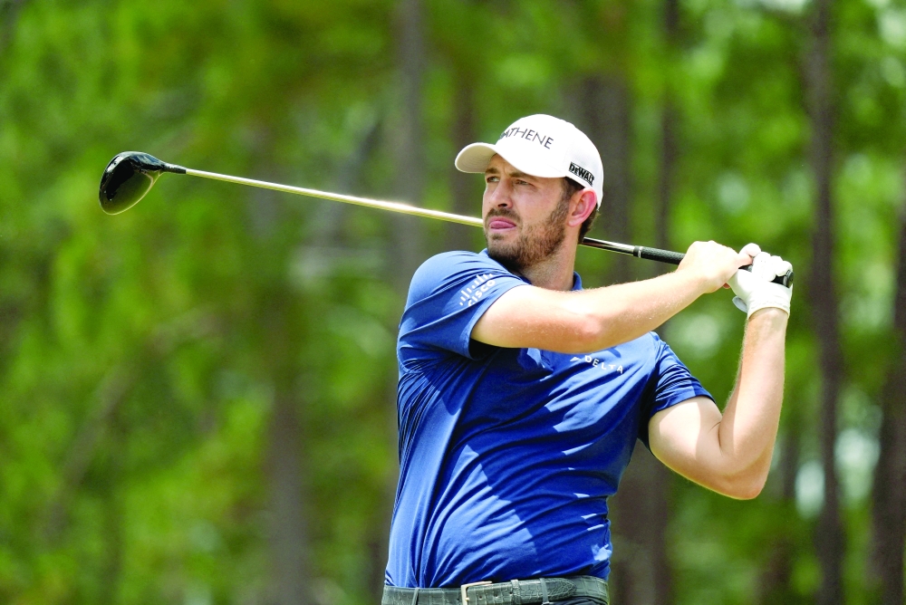 Pinehurst, North Carolina, USA; Patrick Cantlay plays his shot from the eighth tee box during the first round of the US Open golf tournament