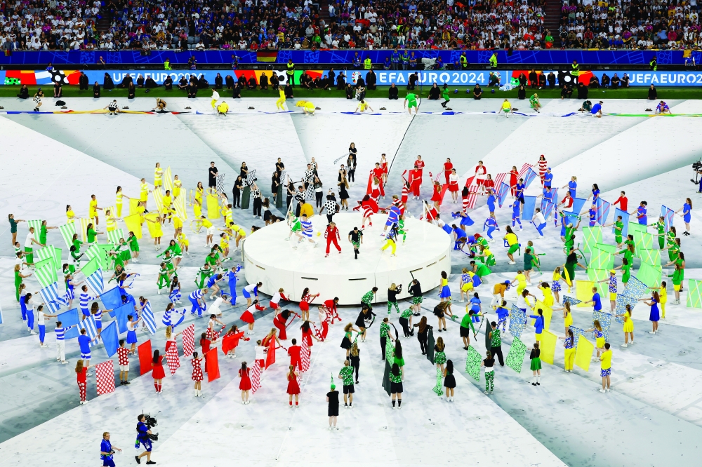 General view during the pre match show inside the stadium before the match REUTERS