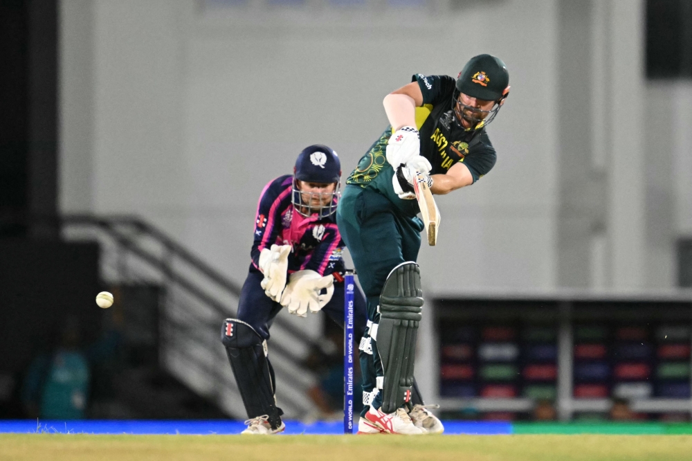 Australia's Travis Head plays a shot during the ICC men's Twenty20 World Cup 2024 - AFP