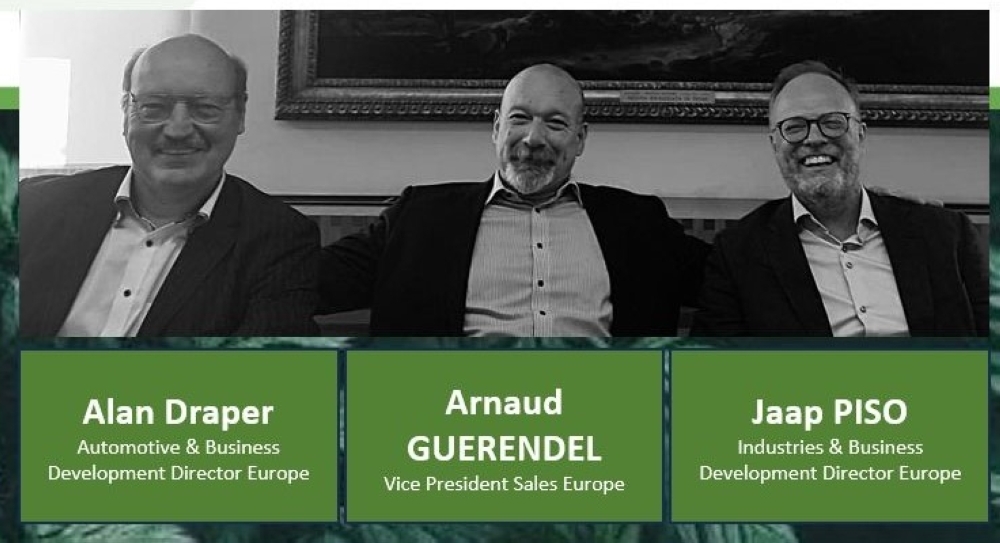 Vulcan Green Steel’s Arnaud Guerendel (centre) with his European colleagues.